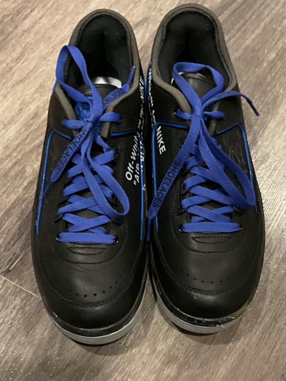 Nike Black Sneakers with Blue Laces and Trim